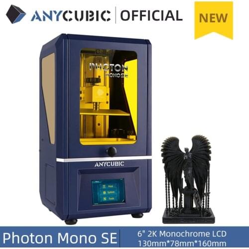 ANYCUBIC 3D Printer Photon Mono SE 405nm UV Resin Printers with 6 inch 6" 2K Monochrome LCD, APP Remote Control, 130*78*160mm
