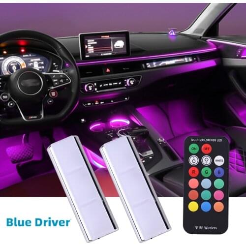 Car Interior Light RGB LED Light Wireless Remote Automotive Car Decorative Lamps Auto Ambient Lights Lamp Charging Foot Light
