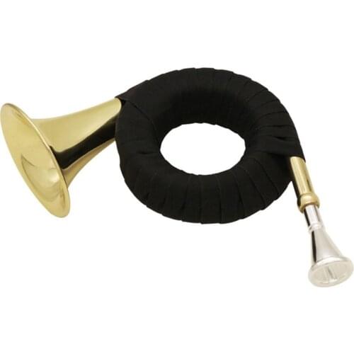 Bb Brass Hunting Horn with Carry Bag Stand Cleaning Cloth Musical instruments G92F