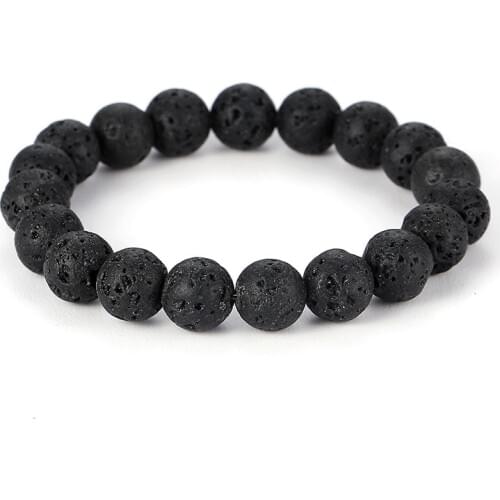 6mm 8mm 10mm 12mm 14mm Black Lava Stone Bead Bracelet Diy Aromatherapy Essential Oil Diffuser Bracelet For Men jewelry