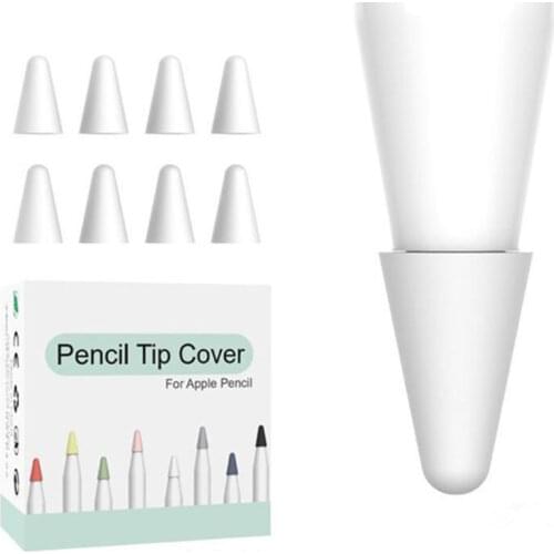 8PCS Silicone Pencil Tip Cover for Apple Pencil 1/2 Antiskid Noise Reduction Pencil Protective Tip Cap