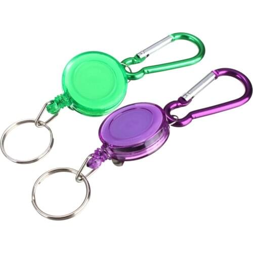 Colorful Retractable Pull Badge Reel for Work Card Holder with Carabiner Hook Badge Holder Lanyard ID Card Holder Accessories