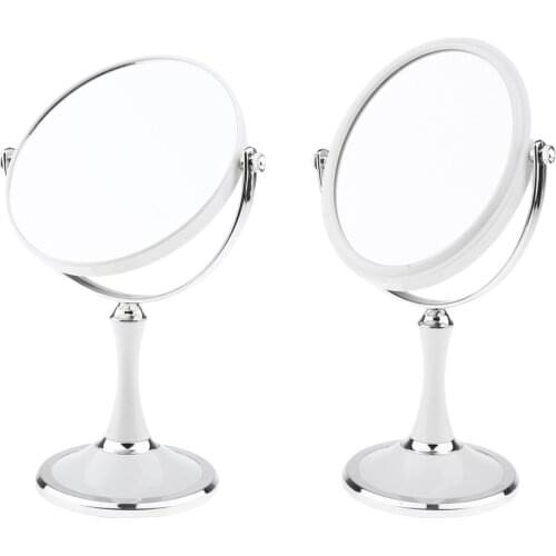 Bathroom Vanity Double Sided Freestanding Pedestal Makeup Shaving Mirror with Regular View and 3X Magnification