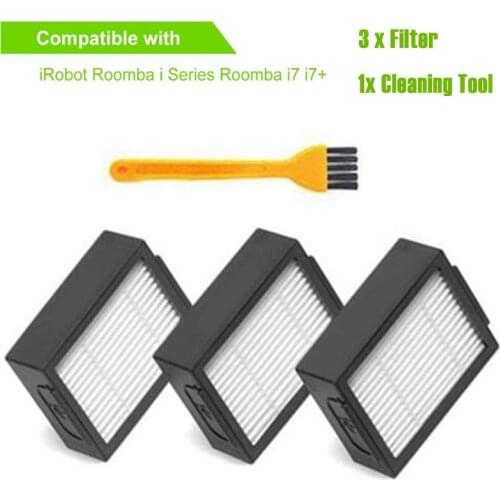 3pcs Hepa Filter for iRobot Roomba i7 E5 E6 I Series Robot Vacuum Cleaner Spare Parts Replacement Hepa Filters Accessories