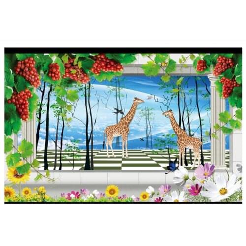 Customzed 3d wallpaper 3d kids wallpaper TV cartoons and fresh scenery sofa background wall paintings kids room