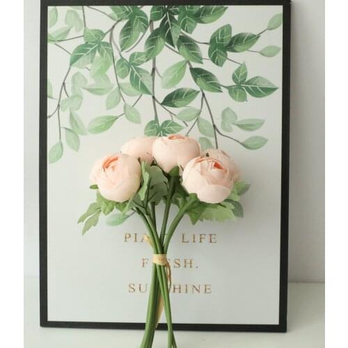 Artificial Lotus Flower Bunch Home Decoration Silk Rose Bouquet Fake Peony Wedding Decorative Wreath Artificial Flores