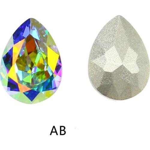 K9 quality Crystal and crystal ab pear/teardrop shape point back rhinestones fancy strass for jewelry making