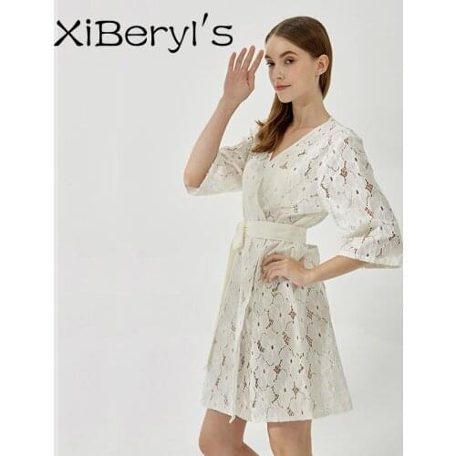 XiBeryls Beautiful Full Flower France Lace Bride Honnymoon Robe