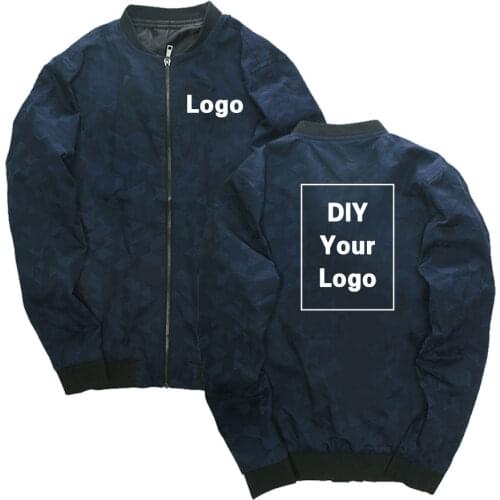 Customized logo print jackets hip hop DIY mens jackets and coats drop shipping windbreaker streetwear Stand Collar men clothing