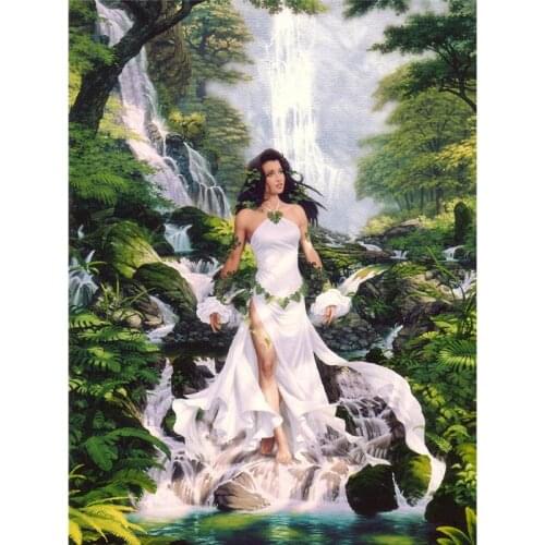 Forest Oil Painting By Numbers Queen Diy With Frame On Canvas HandPainted Coloring Picture By Number Kit Home Decortion Wall Art