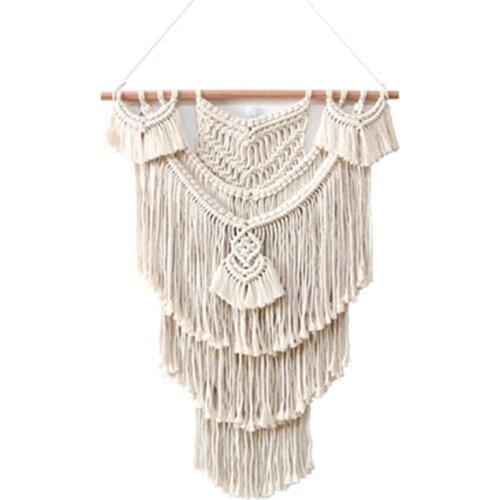 Macrame Wall Hanging Tapestry Wall Decor Boho Chic Bohemian Woven Home Decoration 55X75cm
