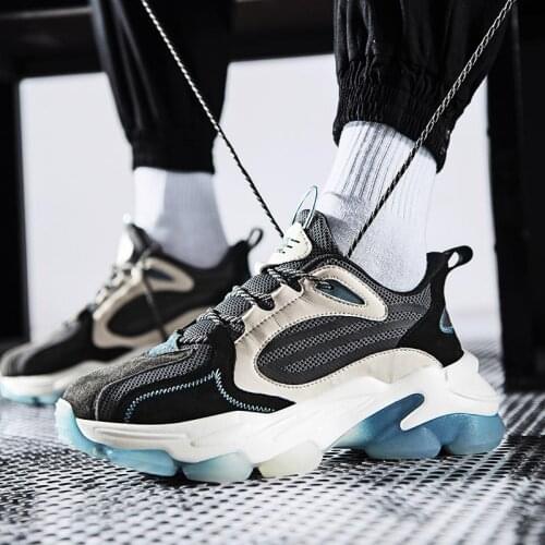 Massive Rubber Sole Running Man Running Shoes Mens Breathable Sneakers Mens Sport Shoes Brand Sports Shoes Kids Gray E-1032