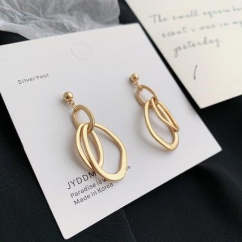 Matte Earrings Retro Joker S925 Pin Earrings Geometric Baroque Cool Wind Earrings Pendant 2020 Trend Party Earrings