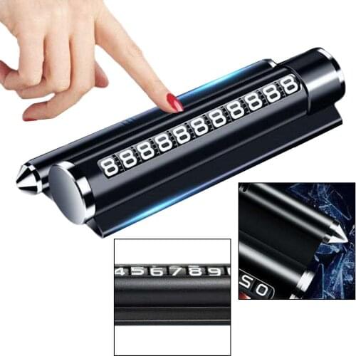 Multifunctional Temporary Mobile Parking Phone Number Plate Escape Hammer