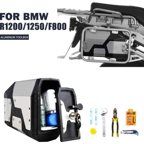New Arrival! Tool Box For BMW r1250gs r1200gs lc & adv Adventure 2002 2008 2018 for BMW r 1200 gs Left Side Bracket Aluminum box