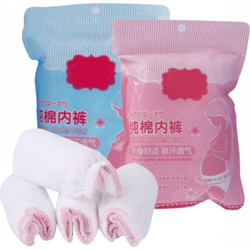4PCS Disposable Cotton Pregnant Briefs Prenatal Postpartum Paper Underpants Disposable Underwear Travel Panties Intimate 3XL