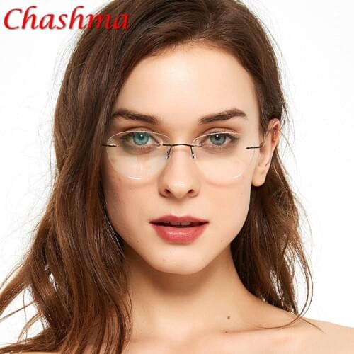 Pure Titanium Eyeglasses Rimless Optical Frame Prescription Spectacle Frameless Glasses for Male and Female Clear Lenses