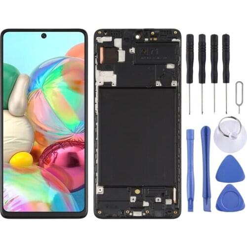 Original Super AMOLED Material LCD Screen and Digitizer Full Assembly with / without Frame for Galaxy A71
