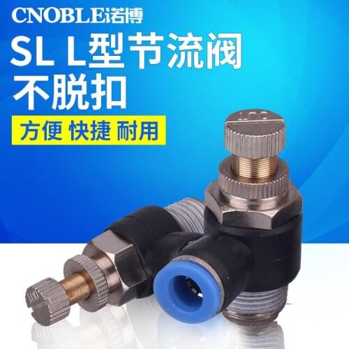 Pneumatic connector quick insert element plastic L-throttle valve trachea SL4-M5/4-01/6-01