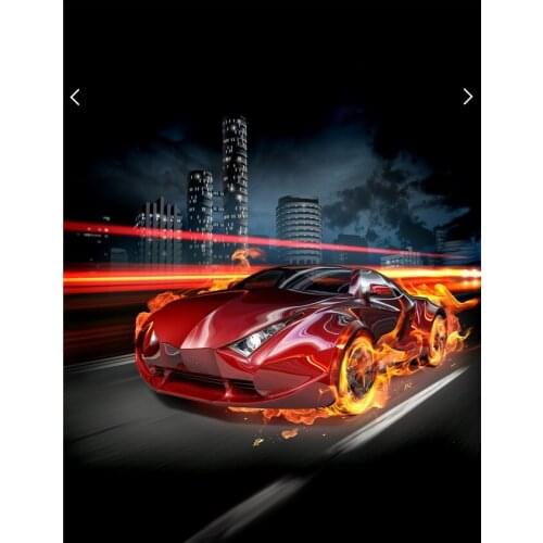 Custom photo 3d wallpaper Non-woven mural picture wall sticker Luxury flame auto city scenery painting 3d wall room decoration
