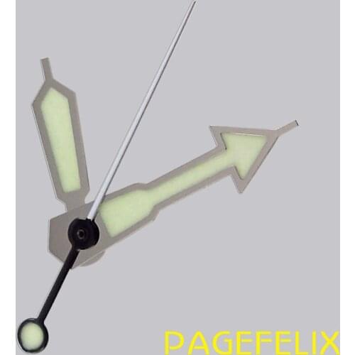 Silver Edge Color Green Luminous White Watch Hands fit NH35A NH36A Movement