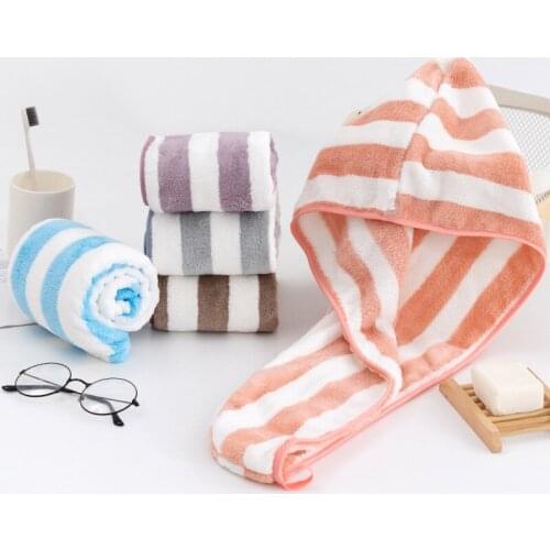 2020Warp Knitted Coral Fleece Cationic Quick-drying Water Absorbent Thickening Dry Hair Shower Cap Adult Turban Quick-drying Cap