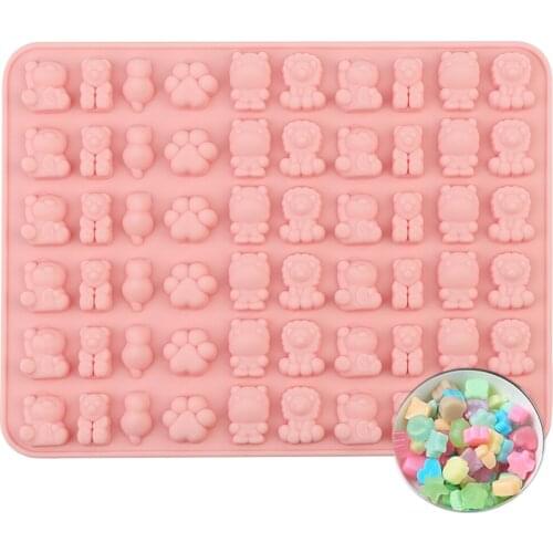 Silicone Fudge Mold Non-stick Candy Mold Cake Baking Tools Lion Bear Animals For Candy,Chocolate,Ice,Fudge,Resin,Jelly DIY