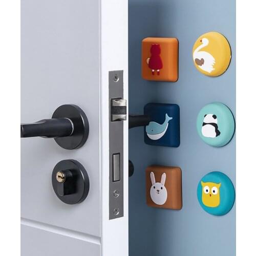 Cute Safe Shock Absorber Door Handle Bumpers Mute Door Stopper Wall Protection Security PU Waterable Transparent Wall Protector