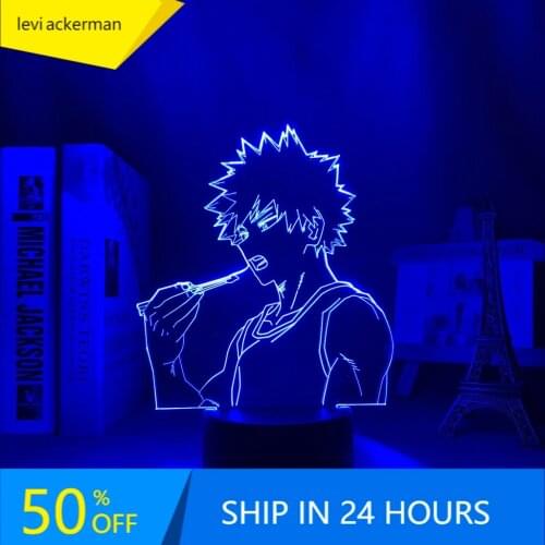 3d Led Night Lamp Bakugo My Hero Academia for Room Decor Birthday Gift Manga Gadget My Hero Academia Katsuki Bakugo Light Anime