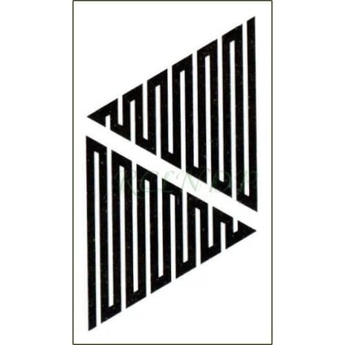 Waterproof Temporary Tattoo Sticker Black Triangle Stairs Pattern Element Tatto Flash Tatoo Fake Tattoos Art for Men Women