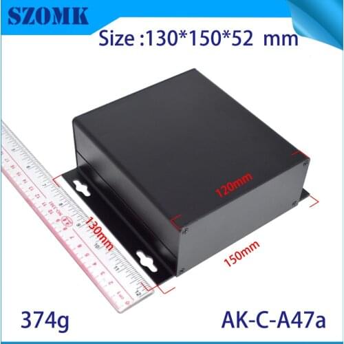 10 pcs 130*150*52mm szomk extruded samll electrical aluminum housing for pcb anodized junction box aluminum enclosure