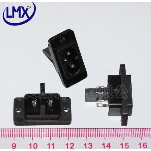 10Pcs/lot 2 pin IEC 320 C8 Screw Mount Inlet Plug Socket AC 250V 2.5A free shipping