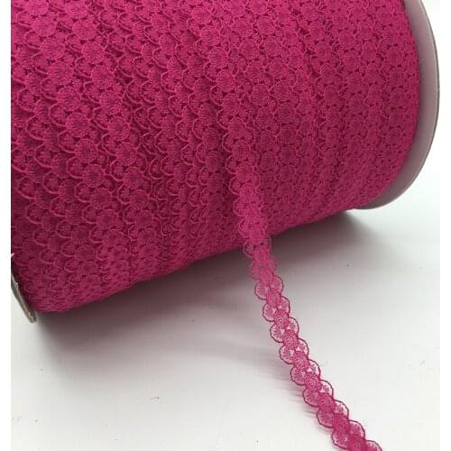 10yards/lot 5/8" (15mm)Wide Deep rose Bilateral Handicrafts Embroidered Net Lace Trim Ribbon DIY Sewing & Skirt Accessories