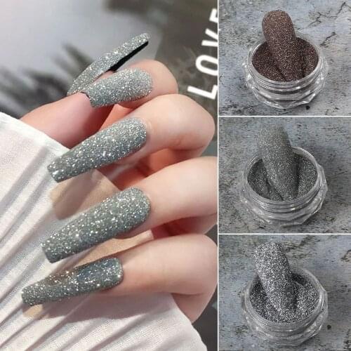 8 Colors/Set Sparked Holographic Fine Crystal Diamond Drilling Powder Glitter Fragment Acrylic Nail Art Decoration DIY