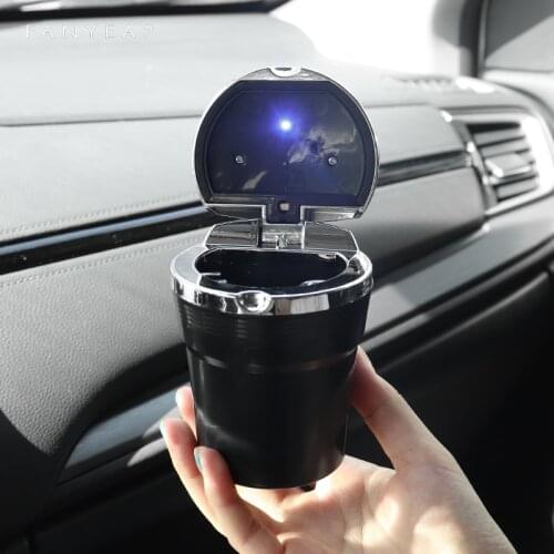 Car Accessories Portable LED Light Car Ashtray Universal Cigarette Cylinder Holder