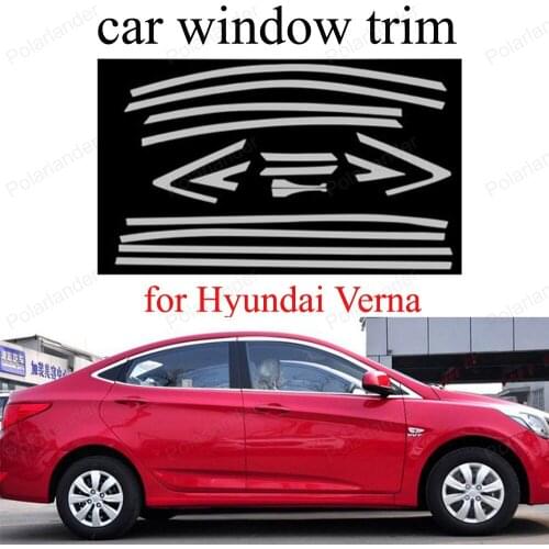 Car Styling For H-yundai Verna Stainless Steel Decoration Strips Car Window Trim Sill Frame