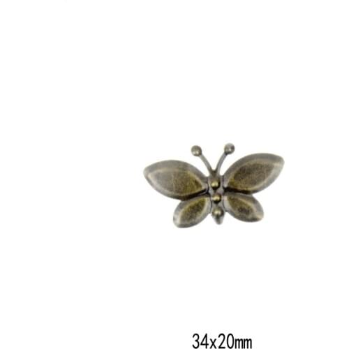 Free shipping Retail 10 Bronze Tone Filigree Wraps Butterfly Connectors Metal Crafts Gift Decoration DIY Findings 34x20mm F0310