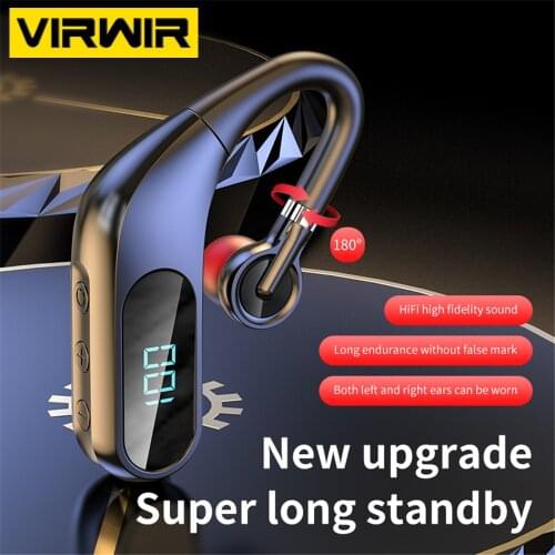 Wireless Business Sports Ear Hook Earphone 9D HiFi Smart Hands-free phone HD Call Headset With Noise Reduction Mic For Xiaomi