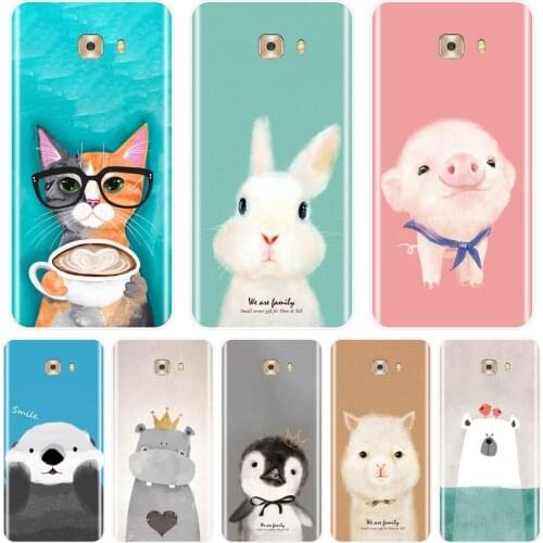 Pink Pig Cat Bear Rabbit Alpaca Phone Case For Samsung Galaxy C9 C7 C5 Pro Soft Silicone Back Cover For Samsung Galaxy C5 C7 C8