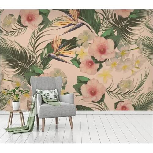 Flowers Plant Tropical Rain Forest Background Wall Factory Wholesale Wallpaper Mural Custom Photo Wall