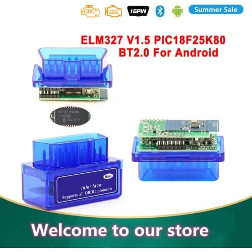 Super Mini ELM327 V1.5 PIC18F25K80 Chip OBD2 Diagnostic Scanner Elm 327 Bluetooth-Compatible/Wifi V2.1 OBDII Adapter Tools