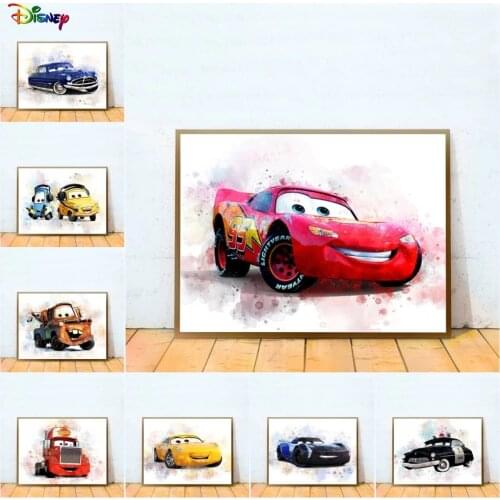 Disney Pixar Cars 2 Movie Poster Canvas Painting Cartoon Lightning McQueen Posters And Prints Wall Art Picture For Kids Room