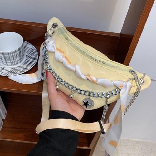 Chain Designer Waist Bags Fashion Branded Crossbody Chest Bags Female Waist Packs Silk Scarf Luxury Handbags Lady Fanny Belt Bag