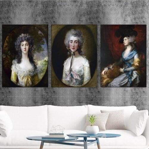 Home Decoration Print Canvas Art Wall Pictures Poster Canvas Printings Paintings British Thomas Gainsborough Woman Portrait