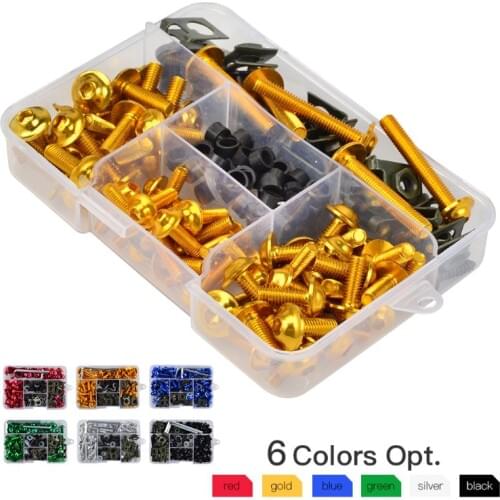 177PCS/Set CNC Alloy M6 M5 Fairing Bolts Kit Bodywork Screws Nut For Motorcycle 6 colors