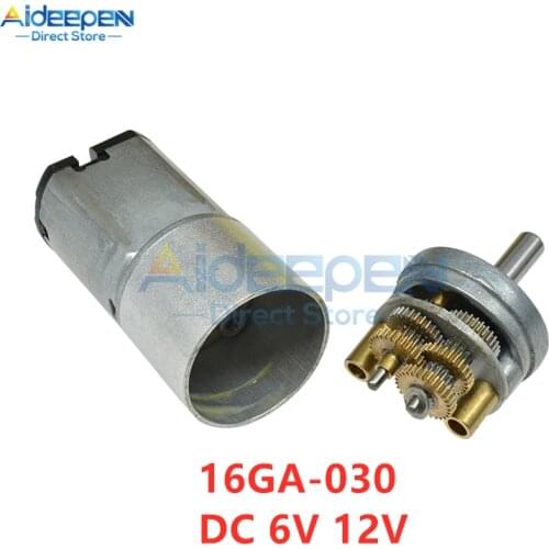 16GA-030 Mini Metal Gear Motor DC 6V 12V 30/60/100/150/200/300RPM Speed Reduction Gearbox Motor Low Noise High Speed For RC Toys