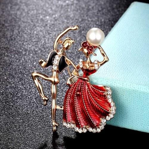 Zlxgirl fashion Princess Prince Shape Brooch jewelry Enamel Brooch Hijab Accessories women imitation pearl clothing scarf pins
