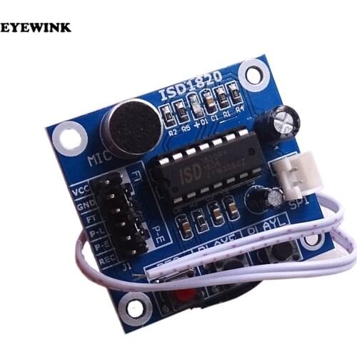 10pcs ISD1820 recording module voice module voice board telediphone module board with Microphones + Loudspeaker