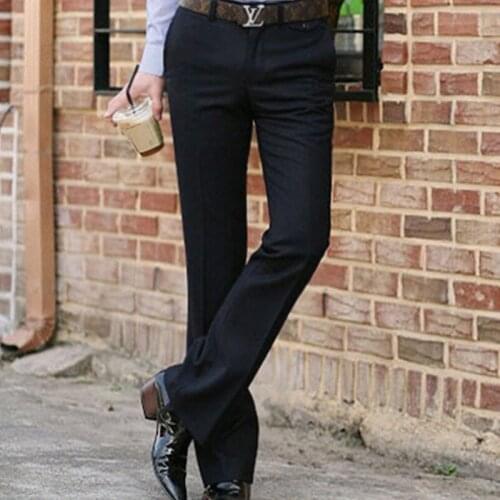 Mens suit pants Business micro bell pants Mens slim mens casual hot-free wide-leg suit pants Fashion big pants