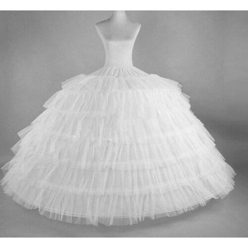 New 6Layers Flounced Bridal Accessories Petticoats Slip Bridal Crinoline For Ball Gowns Quinceanera Wedding